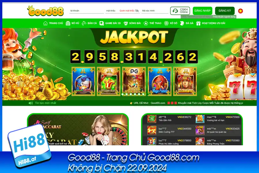 Good88 Trang Chu Good88.com Khong bi Chan 22.09.2024